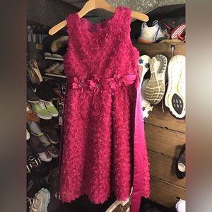 COPY - Girl's Rare Editions Size 14 Red Sparkly Dress .